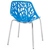 Modway Stencil Dining Side Chair Plastic Set of 2 EEI-1317-BLU