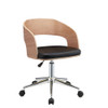ACME Yoshiko Office Chair, Black PU & Beech