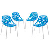 Modway Stencil Dining Side Chair Set of 4 EEI-1318-BLU