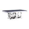 ACME 87335 Zasir Coffee Table, Gray Printed Faux Marble & Mirrored Silver Finish