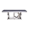 ACME Zasir Coffee Table, Gray Printed Faux Marble & Mirrored Silver Finish