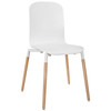 Modway Stack Dining Chairs and Table Wood Set of 5 EEI-1375-WHI
