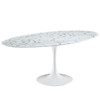 Modway Lippa 78" Oval Artificial Marble Dining Table EEI-1659-WHI White