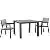 Modway Maine 3 Piece Outdoor Patio Dining Set EEI-1743-BRN-GRY-SET Brown Gray