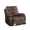 ACME 55422 Aashi Recliner, Brown Leather-Gel Match