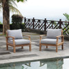 Modway Marina 2 Piece Outdoor Patio Teak Set EEI-1819-NAT-GRY-SET Natural Gray