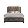 ACME Avantika Eastern King Bed w/Storage, Fabric & Rustic Gray Oak