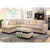 ACME 52705 Belville Sectional Sofa with Pillows (Reversible), Beige Velvet (1Set/2Ctn)