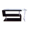 ACME Buck Desk w/Swivel, Black High Gloss & Clear Glass
