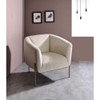 ACME 59792 Carlson Accent Chair, Beige Velvet & Chrome