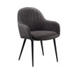 ACME 74011 Caspian Side Chair, Dark Gray Fabric & Black Finish