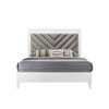 ACME Chelsie Queen Bedå¥ Gray Fabric & White Finish(1Set/2Ctn)