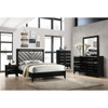 ACME 27407EK Chelsie Eastern King Bed Gray Fabric & Black Finish(1Set/2Ctn)