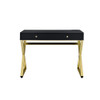 ACME Coleen Built-in USB Port Writing Desk, Black & Brass Finish