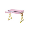 ACME 93062 Coleen Built-in USB Port Writing Desk, Pink & Gold Finish