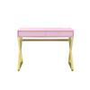 ACME Coleen Built-in USB Port Writing Desk, Pink & Gold Finish