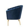 ACME 59815 Colla Accent Chair, Midnight Blue Velvet & Gold