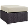 Modway Convene Outdoor Patio Fabric Square Ottoman EEI-1911-EXP-BEI Espresso Beige