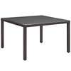 Modway Convene 47" Square Outdoor Patio Glass Top Dining Table EEI-1914-EXP Espresso