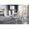 ACME 72473 Gianna Dining Chair (Set-2), Cream White PU & Stainless Steel
