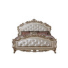 ACME Gorsedd Queen Bed, Fabric & Antique White (1Set/3Ctn)