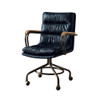ACME Harith Executive Office Chair, Vintage Blue Top Grain Leather