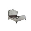 ACME 28824CK House Delphine California King Bed, Two Tone Ivory Fabric & Charcoal Finish