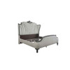 ACME 28830Q House Delphine Queen Bed, Two Tone Ivory Fabric & Charcoal Finish