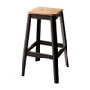 ACME Jacotte Bar Stool (1Pc), Natural & Black, 30" Seat Height