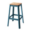 ACME Jacotte Bar Stool (1Pc), Natural & Teal, 30" Seat Height