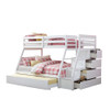 ACME Jason Twin/Full Bunk Bed 
w/Storage Ladder & Trundle, White (1Set/4Ctn)