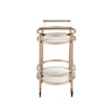 ACME 98192 Lakelyn Serving Cart, Rose Gold & Clear Glass