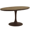 Modway Drive 60" Oval Wood Top Dining Table EEI-2008-BRN-SET Brown