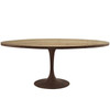 Modway Drive 78" Oval Wood Top Dining Table EEI-2010-BRN-SET Brown