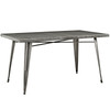 Modway Alacrity Rectangle Metal Dining Table EEI-2033-GME Gunmetal