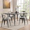 Modway Alacrity Rectangle Metal Dining Table EEI-2033-GME Gunmetal