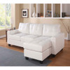 ACME 51210 Lyssa Sectional Sofa with Ottoman, White Bonded Leather Match