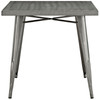 Modway Alacrity Square Metal Dining Table EEI-2035-GME Gunmetal