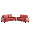 ACME Platinum II Sofa & Loveseat, Red PU (1Set/2Ctn)