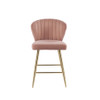 ACME Rizgek Counter Height Chair, Pink Velvet & Gold Finish