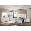 ACME 28740Q Sadie Storage Queen Bed, LED, Pearl White PU & White Finish