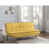 ACME 57160 Savilla Adjustable Sofa, Yellow Linen & Oak Finish