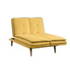 ACME 57160 Savilla Adjustable Sofa, Yellow Linen & Oak Finish