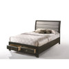 ACME 26537EK Soteris Eastern King Bed with Storage, Gray Fabric & Antique Gray (1Set/3Ctn)