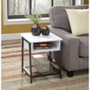 ACME 97906 Taurus Accent Table, White Printed Faux Marble & Black Finish