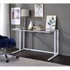 ACME 93098 Tyrese Writing Desk, Clear Glass & White Finish