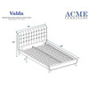 ACME 24520Q Valda Queen Bed, Light Gray Fabric (1Set/3Ctn)