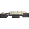 Modway Convene 7 Piece Outdoor Patio Sectional Set EEI-2157-EXP-BEI-SET