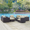 Modway Convene 10 Piece Outdoor Patio Sectional Set EEI-2169-EXP-BEI-SET