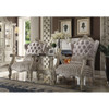 ACME 52087 Versailles Chair with 1 Pillow, Ivory Velvet & Bone White